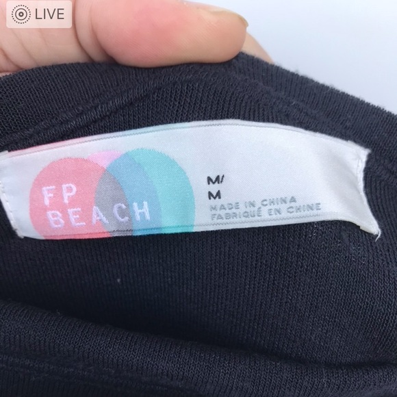 Free People Beach Navy Maxi Skirt Double Slit - Picture 5 of 5